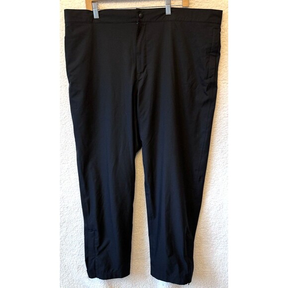 WALTER HAGEN Mens Black Elastic Waist Zipper Leg Rain Golf Pants Sz XXL